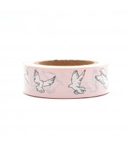 Washi tape roze witte vogels