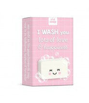 Zeepje WASH you lots of love & happiness (roze grid)