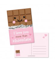 Kaart roze love you more than chocolate (studio schatkist)
