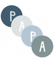 Stickers rond blauw tekst PAPA vaderdag