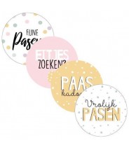 Stickers rond pastel pasen mix