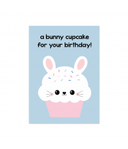Kaart bunny cupcake birthday