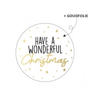 Stickers kerst have a wonderful christmas goudfolie