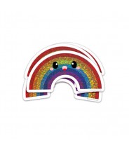 Sticker vinyl studio inktvis regenboog glitter