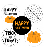 Stickers halloween pompoen teksten mix