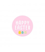 Stickers pasen happy easter roze