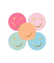 Stickers rond knipoog pastel