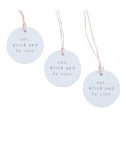 Papertags kerst "eat drink be cozy" (per 3)