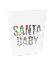 Kerst kaart glitter folie - Santa baby