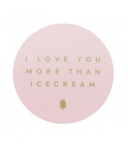 Stickers I love you more than icecream - roze