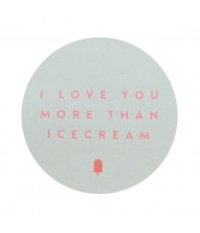 Stickers I love you more than icecream - sage groen