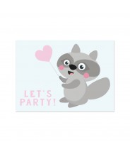 Kaart "racoon let's party"
