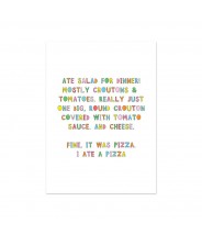 Kaart "pizza quote tekst"