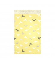 Papieren zakjes geel met vogels